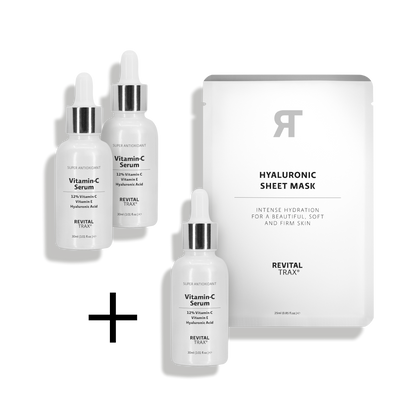 Aanbieding: 3 x 12% Vitamin-C Serum + Sheet Mask