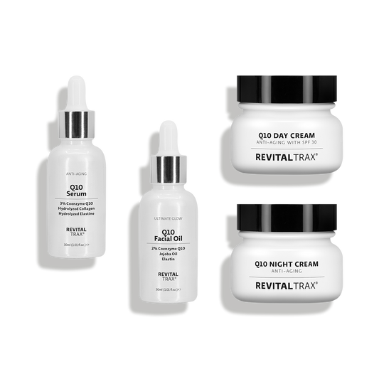 Q10 Bundel: Olie + Serum + Dag- en Nachtcrème